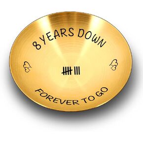 8 Year Bronze Anniversary GIFS for Him Her,Bronze Gifts for 8th Anniversary,Wedding Anniversary GIFS for Wife Couples,Anniversary Jewelry Tray for Women,Mens Ring Holder,Engagement Gifts