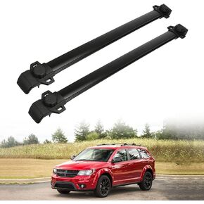 AUXMART Roof Rack Cross Bars Compatible with Dodge Journey 2009-2022, Aluminum Roof Rail Cross Bar Cargo Bar Luggage Carrier for Bike Canoes Skis Kayaks Replacement 82212509 (with Factory Side Rails)