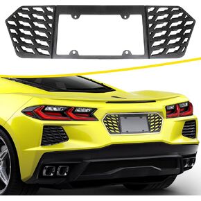 Rear License Plate Frame Compatible with 2020-2025 Chevrolet Corvette C8 Z51 Stingray Accessories License Plate Holder Filler Mount Bracket Grill Vent Insert Decal Cover Trim Aluminum