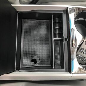 EDBETOS Center Console Organizer Tray Compatible with Toyota Sienna Accessories 2011-2015 2016 2017 2018 2019 2020 Secondary Armrest Storage Glove Box Dividers MPV ABS Black Materials (Black Trim)