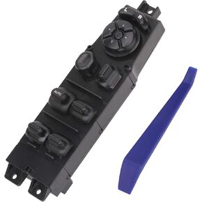 Master Window Switch Power Control Button Front Left Driver Side Compatible with Jeep Cherokee 1997 1998 1999 2000 2001 Replacement OEM 56009449AC 56009449AB 68171681AA 1 Auto Button Green light