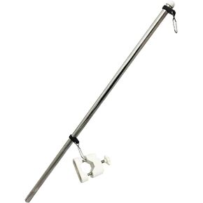 MARINE CITY 304 Stainless Steel Rail Mounted Flag Staff with White Plastic Flag Pole Base | Fits 7/8 Inches to 1 Inch Round and Square Tubes | Ideal for Marines, Boats, Yachts