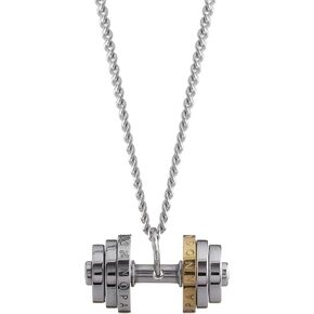 HAQUIL Dumbell Pendant Necklace Gym Dumbbell Barbell Necklace for Men Women