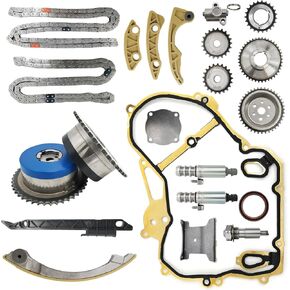 9-4201S Timing Chain Kit Selenoid Actuator Gear Cover Gasket Compatible With 09-17 GM Buick Equinox Malibu Terrain 2.2L 2.4L Ecotec 90537632 24424758