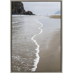 DesignOvation Sylvie Arrival Framed Canvas Wall Art by Pete Olsen, 23x33 Gray, Modern Transitional Home Decor