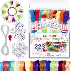 Embroidery Floss Friendship Bracelets Floss 36 Skeins Per Pack dy le paon Crafts Floss Cross Stitch Threads and Free Set of Free Friendship Wheel 100% Long Staple Cotton