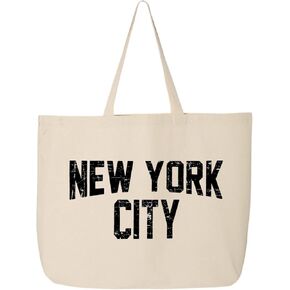 NYC Tote Jumbo Shoulder Bag Distressed Design