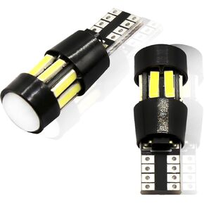 2 Pcs Led License Plate Light, License Plate Light Bulbs,Led Decoding Width Indicator Light W5w T10 7020 10smd 24led With Aluminum Parts License Plate Lights Chipsets 7000k (White)