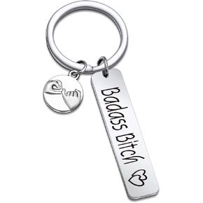 Badass Bitch Keychain Inspirational Gift Cancer Survivor Gift Funny Best Friend Jewelry