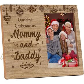 Christmas Picture Frame, Winter Holiday Wood Photo Frame, Christmas Gifts for Friend Family Colleague Teacher, Xmax Decor for Office Home Living Room Bedroom Wall Table -f03