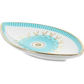 Chic Evil Eye Shape Jewelry Organizer Dish - Ceramic Trinket Tray for Rings, Earrings, Necklaces, Bracelets & Keys - Boho Decorative Jewelry Display for Home