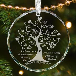 1st Year Paper, One Year for Men Women, First for Couple, 1 Year Anniversary Ornament Decoration Gift for Girlfriend Boyfriend Wife