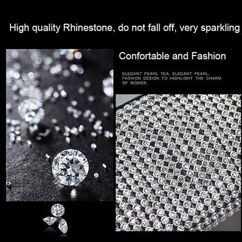 4pcs Bling Bling Auto Safety Door Handle Cover, Luster Crystal Car Protective Handle Cover Diamond Car Decor Accessories for Women (White-4Pcs) in Saudi Arabia