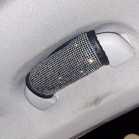 4pcs Bling Bling Auto Safety Door Handle Cover, Luster Crystal Car Protective Handle Cover Diamond Car Decor Accessories for Women (White-4Pcs) in Saudi Arabia