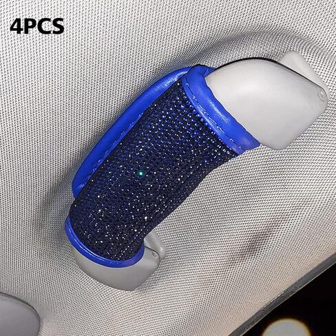 4pcs Bling Bling Auto Safety Door Handle Cover, Luster Crystal Car Protective Handle Cover Diamond Car Decor Accessories for Women (White-4Pcs) in Saudi Arabia