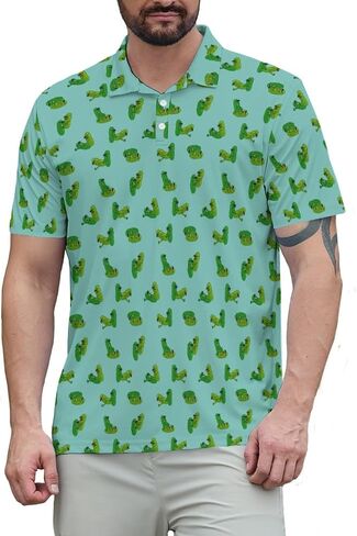 Funny Mens Golf Shirt Moisture Wicking Quick Dry Print Performance Short Sleeve Collared Polo Shirts for Men in Saudi Arabia
