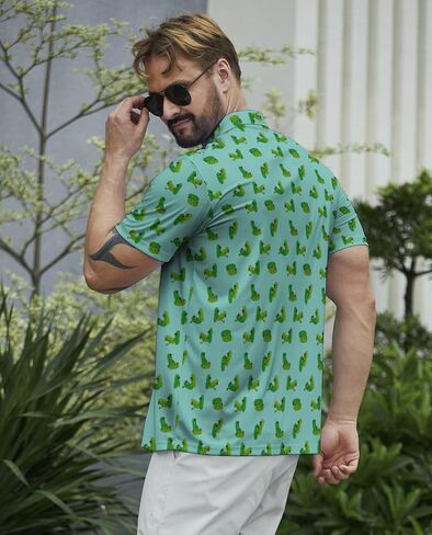 Funny Mens Golf Shirt Moisture Wicking Quick Dry Print Performance Short Sleeve Collared Polo Shirts for Men in Saudi Arabia