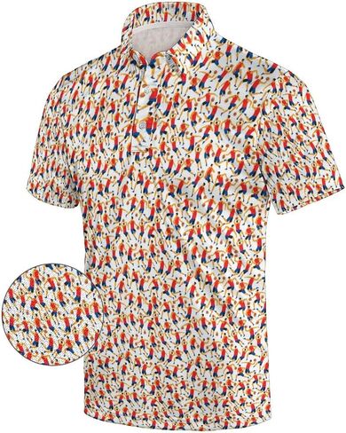 Funny Mens Golf Shirt Moisture Wicking Quick Dry Print Performance Short Sleeve Collared Polo Shirts for Men in Saudi Arabia