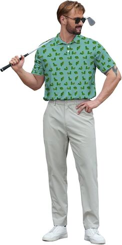 Funny Mens Golf Shirt Moisture Wicking Quick Dry Print Performance Short Sleeve Collared Polo Shirts for Men in Saudi Arabia