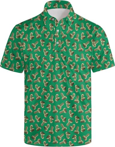 Funny Mens Golf Shirt Moisture Wicking Quick Dry Print Performance Short Sleeve Collared Polo Shirts for Men in Saudi Arabia