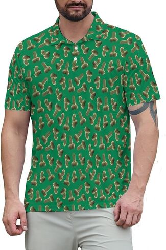 Funny Mens Golf Shirt Moisture Wicking Quick Dry Print Performance Short Sleeve Collared Polo Shirts for Men in Saudi Arabia