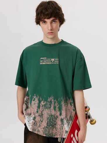 Aelfric Eden Mens Oversized Tshirts Snow Mountain Graphic Tee Print Tops Streetwear Casual Shirt in Kuwait