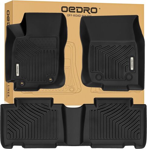 سجادات أرضية OEDRO لسيارة Toyota RAV4 2025-2019 (تشمل الهجين) مجموعة كاملة، بطانات أرضية TPE لجميع الأحوال الجوية لغطاء المقعد الخلفي RAV4 ملحقات سجاد مسند الظهر وبطانة البضائع in Saudi Arabia