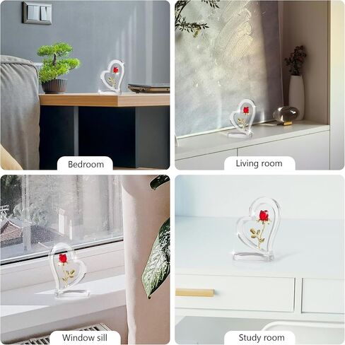 Love Crystal Red Rose Home Decoration, Glass Rose Statue, Bedroom and Living Room Flower Ornaments, Handmade Collectibles, Valentine's Day, Mother's Day Wedding Gift in Saudi Arabia