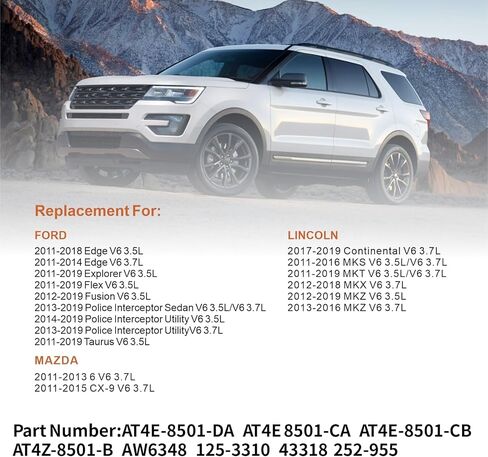 مضخة مياه متوافقة مع 2011-2019 Ford Explorer Edge Fusion Flex Taurus Lincoln MKS MKZ MKT MKX MAZDA 6 CX-9 (ث/ضرس صف مزدوج، محرك 3.5 لتر 3.7 لتر) استبدال #AW6348 in Kuwait