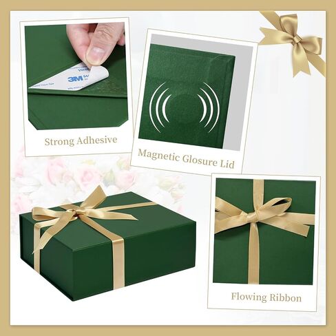 Large Gift Box with Lids 10x10x10 Inches, Ribbon& Cut Paper Shred with Card, for Birthdays, Graduations, Anniversaries, Christmas, Halloween, Valentine's Day in Kuwait