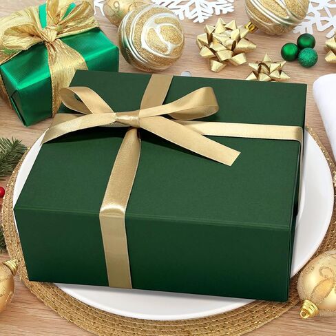 Large Gift Box with Lids 10x10x10 Inches, Ribbon& Cut Paper Shred with Card, for Birthdays, Graduations, Anniversaries, Christmas, Halloween, Valentine's Day in Kuwait