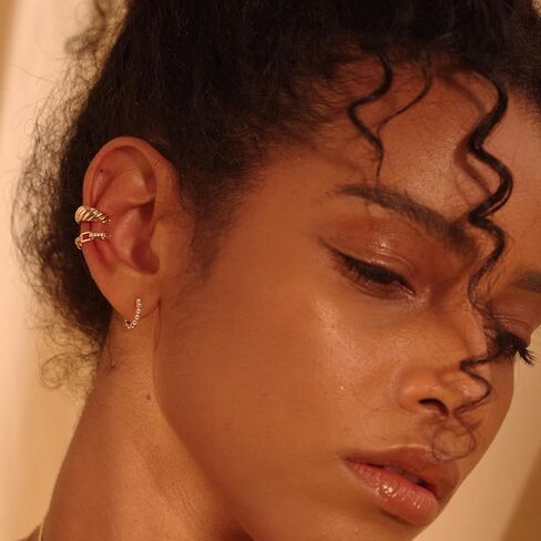 Fettero Women Gold Huggie Hoop Earrings 14K Gold Plated Small Hoop Earrings Beaded Hoop Earrings for Everyday Wear Tiny Boho Beach Slepper Earrings Simple Delicate Hypoallergenic Jewelry in Kuwait