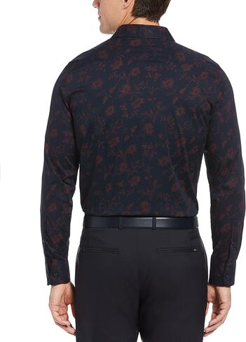 قميص Perry Ellis الرجالي ذو المقاس النحيف والمطاط بأكمام طويلة وأزرار سفلية in Kuwait