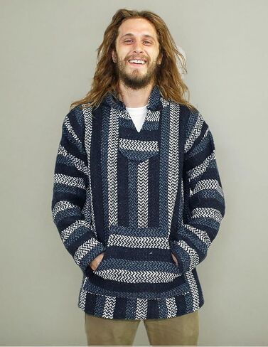 Baja Joe Eco-Friendly Woven Striped Pullover Baja Hoodie in Saudi Arabia