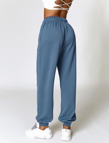 ABOCIW Cargo Sweatpants for Women Fleece Lined Straight Leg High Waisted Baggy Athletic Joggers Pants with Pockets in Kuwait
