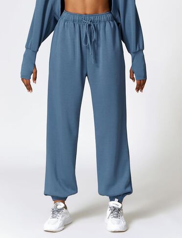 ABOCIW Cargo Sweatpants for Women Fleece Lined Straight Leg High Waisted Baggy Athletic Joggers Pants with Pockets in Kuwait