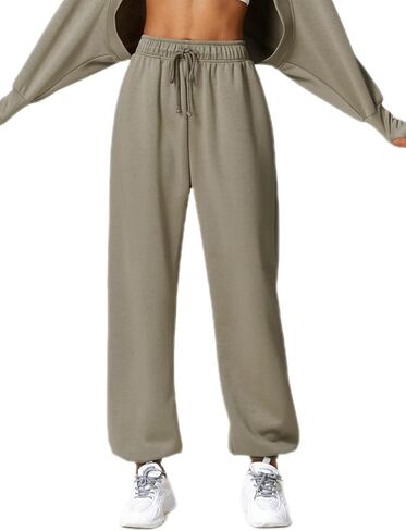 ABOCIW Cargo Sweatpants for Women Fleece Lined Straight Leg High Waisted Baggy Athletic Joggers Pants with Pockets in Kuwait
