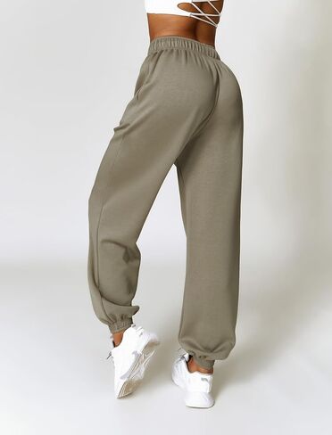 ABOCIW Cargo Sweatpants for Women Fleece Lined Straight Leg High Waisted Baggy Athletic Joggers Pants with Pockets in Kuwait