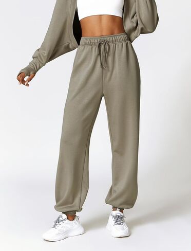ABOCIW Cargo Sweatpants for Women Fleece Lined Straight Leg High Waisted Baggy Athletic Joggers Pants with Pockets in Kuwait