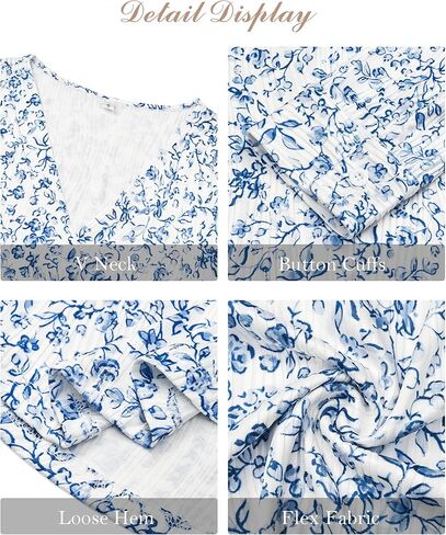 Women's Long Sleeve Shirts Dressy Causal V Neck Tunic Tops Work Shirt Business Causal Blouse in Kuwait