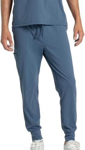 Jogger Scrub Pant for Men - 2 Pockets, 1 Cargo Pocket, Drawstrings Waistband, Moisture-Wicking, Contemporary Fit in Saudi Arabia