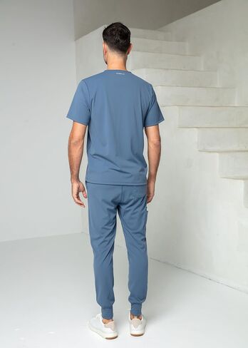 Jogger Scrub Pant for Men - 2 Pockets, 1 Cargo Pocket, Drawstrings Waistband, Moisture-Wicking, Contemporary Fit in Saudi Arabia