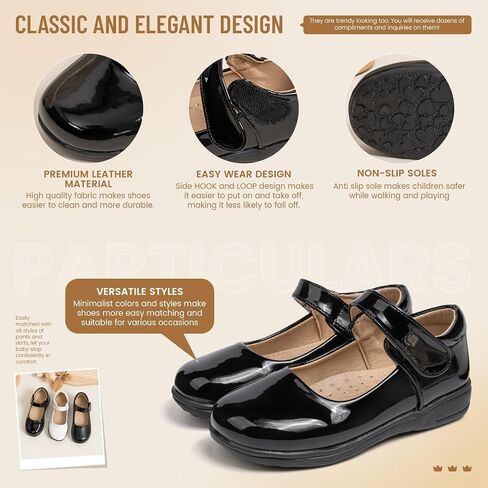 ohsofy Girls Mary Jane Flat School Uniform Wedding Party Princess Dress Shoes for Little Kids in Saudi Arabia