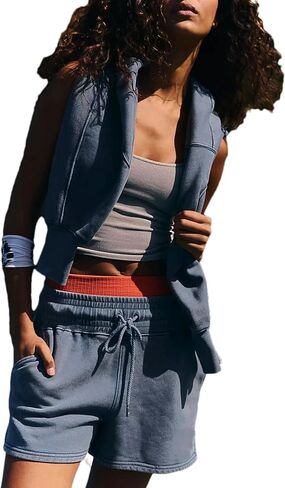Zontroldy Womens 2024 Fall 2 Piece Outfits Pullover Sweatshirts Matching Shorts Tracksuits Set with Pockets in Saudi Arabia