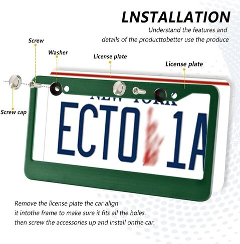 Kigai Plain Dark Green Color License Plate Frames - Universal Aluminum License Plate Covers with Screws, 2 Pack Holder Car Accessories for Front and Rear Plates in Saudi Arabia