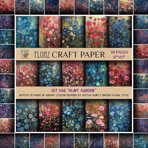 Scrapbook Paper (30 Pages 12"x12") Rustic Roses: Vintage Wild Rose Patterns with Lush, Blooming Garden Themes in Classic Styles FLONZ Vintage Styled Double Sided Paper Pad for Craft Cardmaking in Saudi Arabia