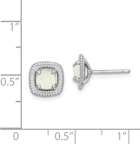 925 Sterling Silver Square Birthstone Gemstone Post Earrings (Length 9.15 mm Width 9.1 mm) in Saudi Arabia