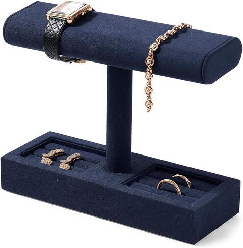 Oirlv Microfiber Watch Display Stand T-bar Watch Stand for Men and Women Jewelry Accessory Organizer for Store and Home (Light Grey,Microfiber) in Kuwait