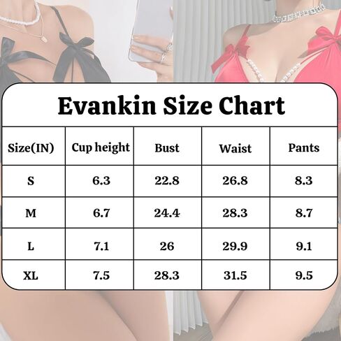 Evankin مثير Babydolls مجموعة الملابس الداخلية للنساء العميق الخامس القوس جوفاء اللؤلؤ الساتان الحلو 2 قطعة رفع البرازيلي وثونغ الزي in Kuwait