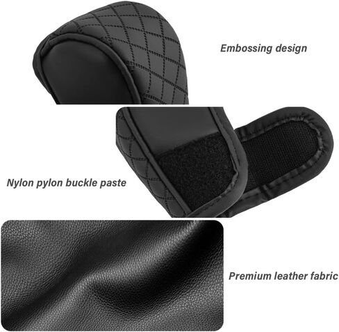 Leather Gear Shift Cover Diamond Embroidery Design,Durable Shift Knob Cover for Shift Lever Protection,Universal Car Gear Shift Cover Car Accessory Suitable for Cars,Trucks,SUVs (Dark Gray) in Saudi Arabia